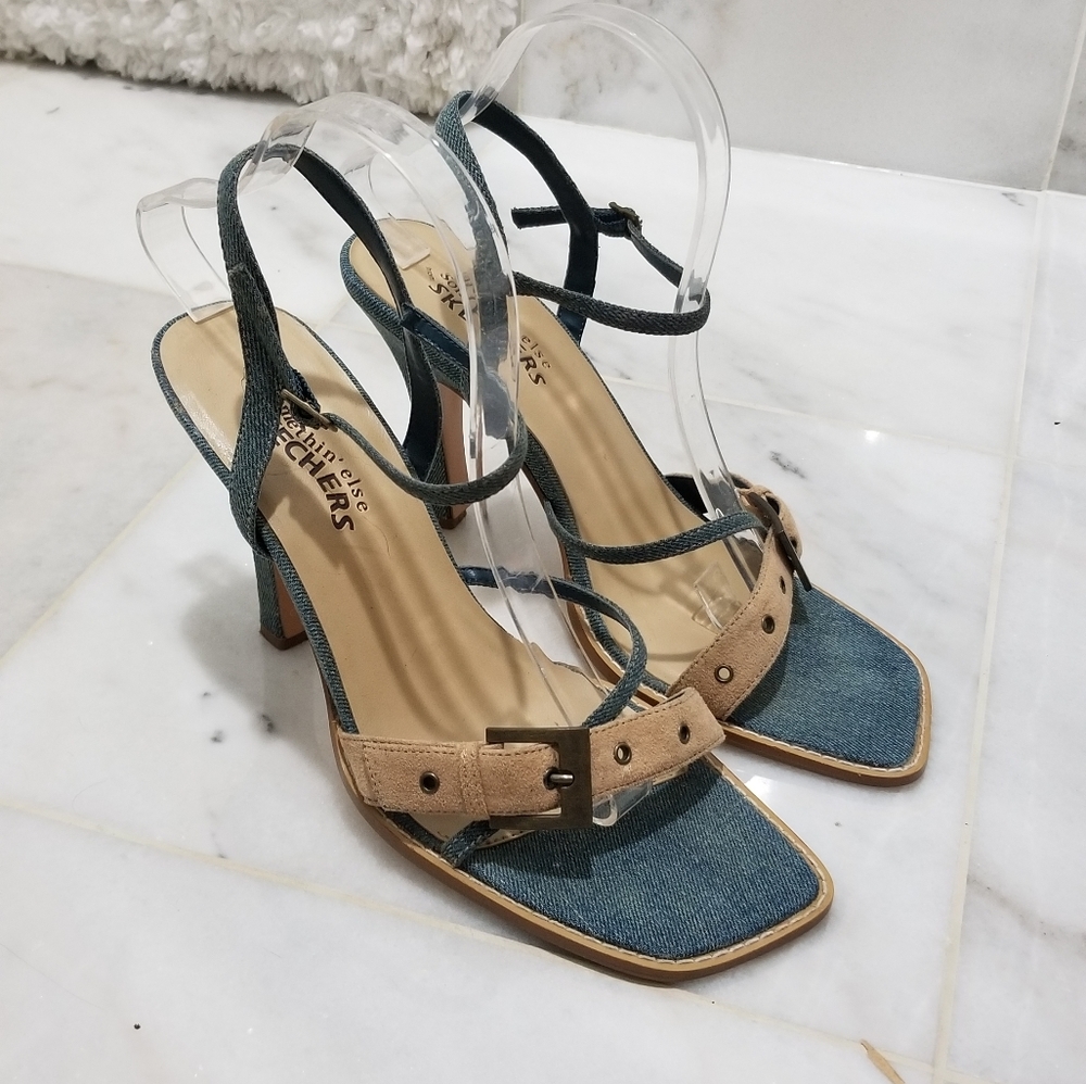 Vintage Somethin' Else Square Toe Demin Heels